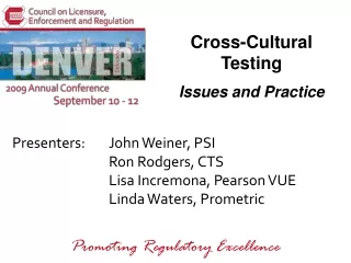 Cross-Cultural Testing  Issues and Practice