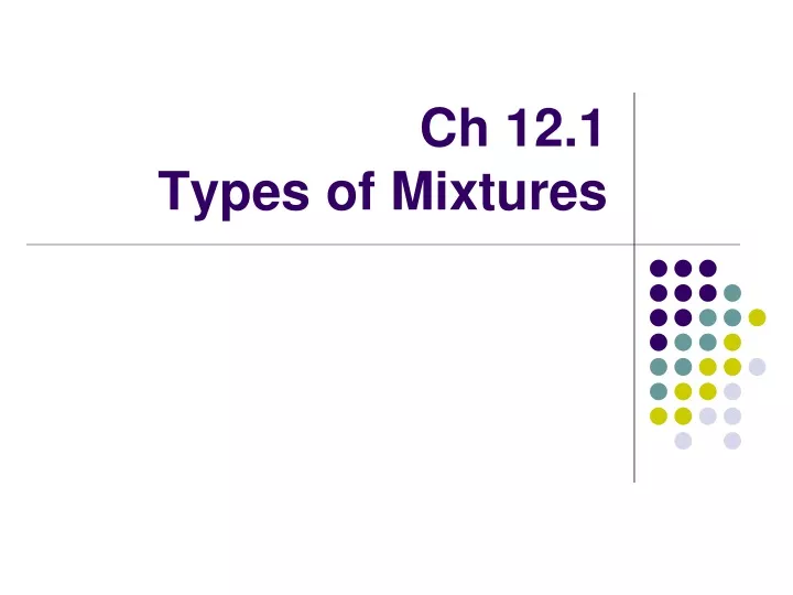 ch 12 1 types of mixtures
