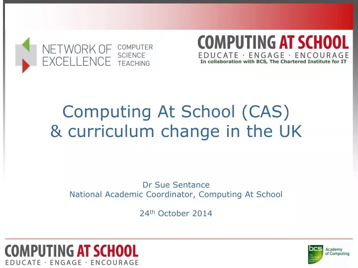 computing at school cas curriculum change