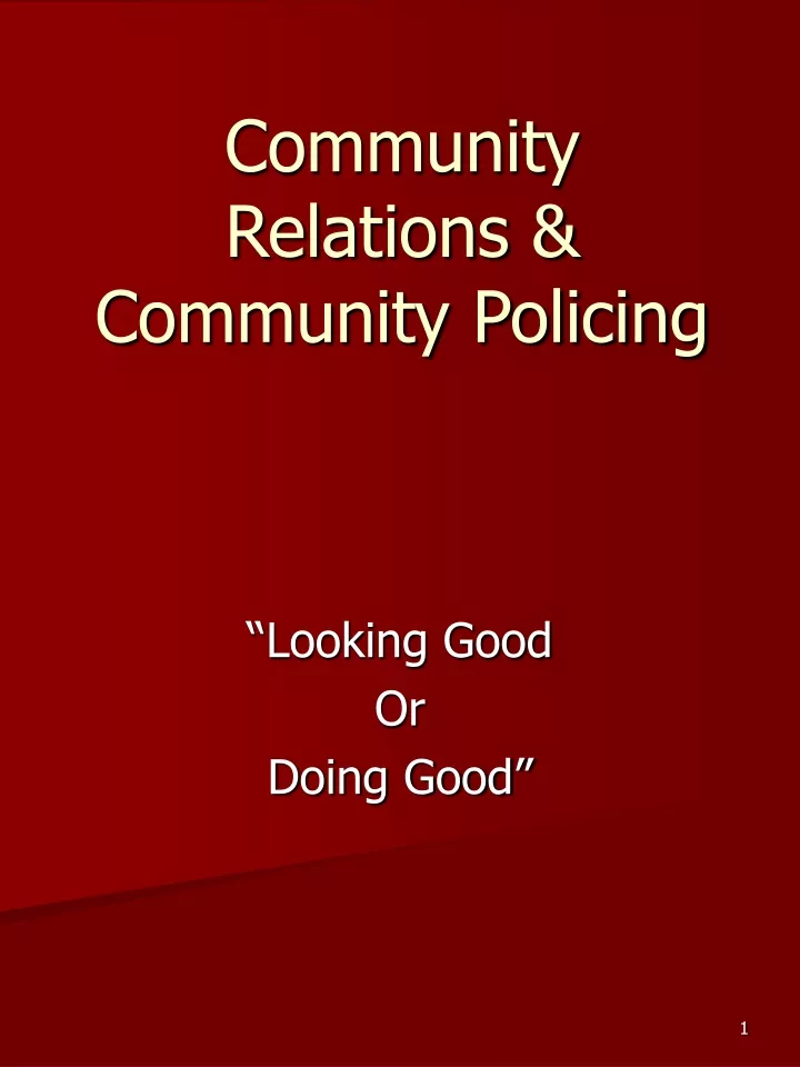 community relations community policing