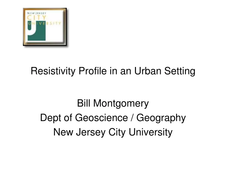 resistivity profile in an urban setting