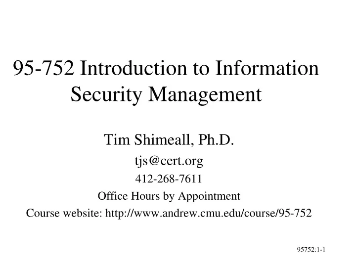 95 752 introduction to information security management