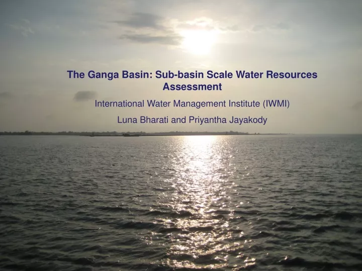 the ganga basin sub basin scale water resources
