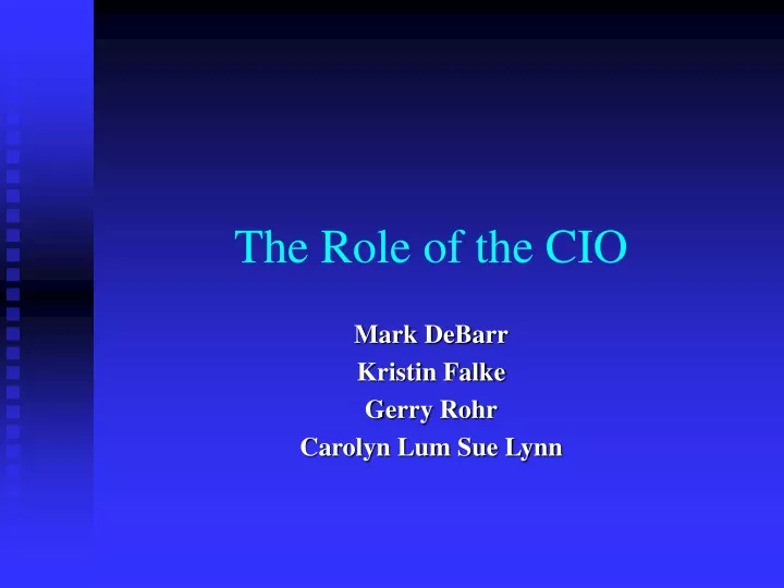 the role of the cio