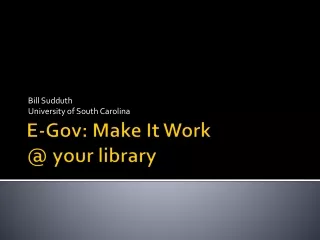 E-Gov: Make It Work  @ your library