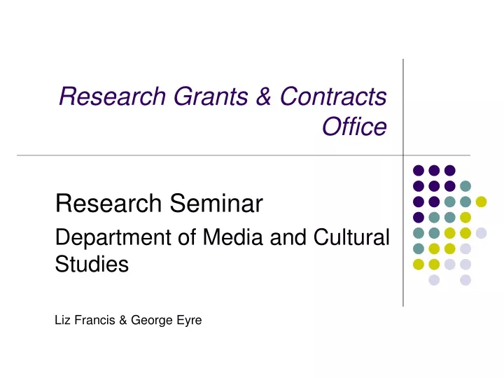 research grants contracts office