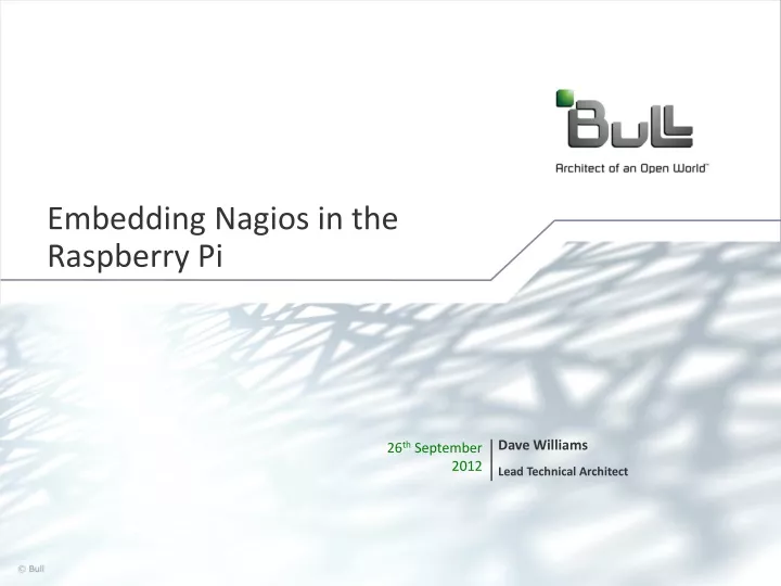 embedding nagios in the raspberry pi