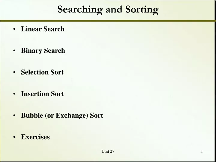 searching and sorting