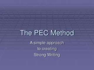 The PEC Method