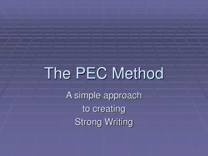 the pec method