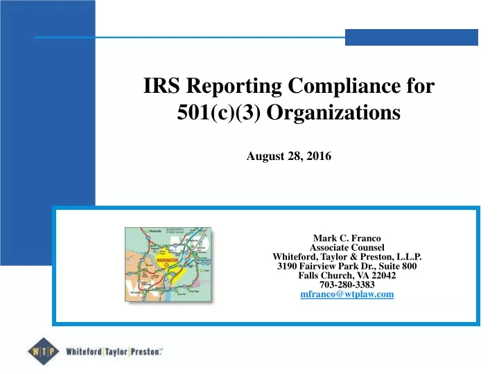 irs reporting compliance for 501 c 3 organizations august 28 2016
