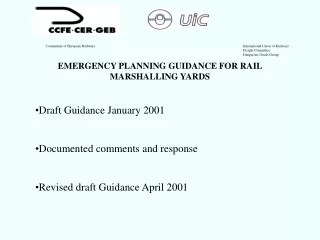 Draft Guidance January 2001 Documented comments and response Revised draft Guidance April 2001