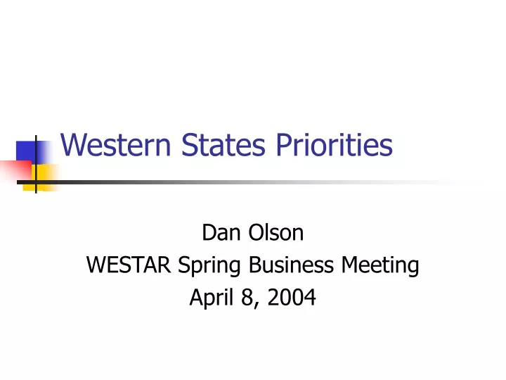 western states priorities