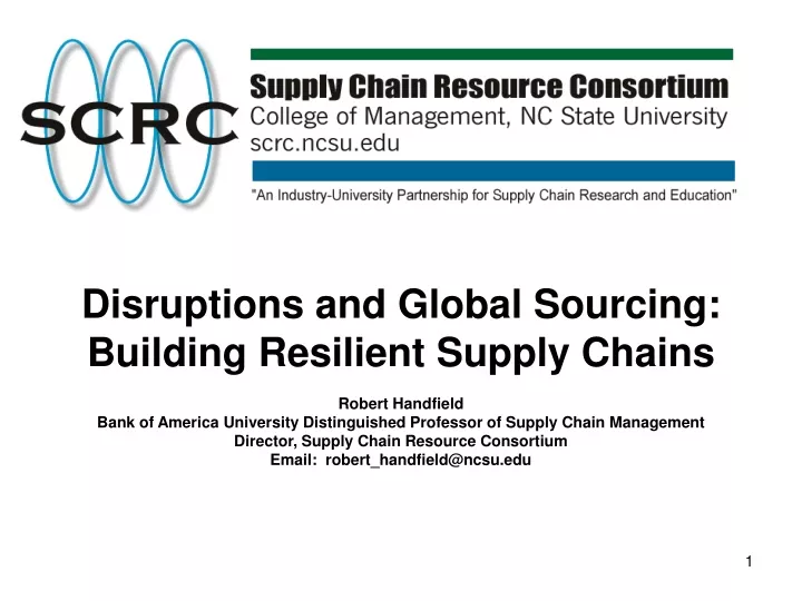disruptions and global sourcing building