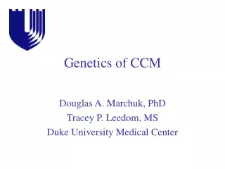 Genetics of CCM