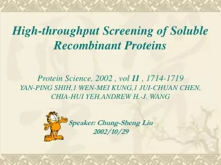 High-throughput Screening of Soluble Recombinant Proteins