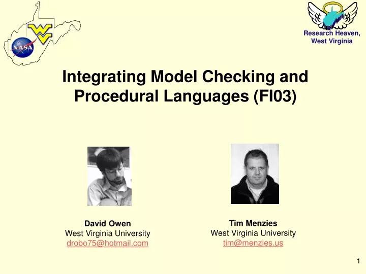 integrating model checking and procedural languages fi03