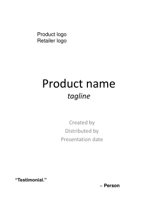 Product name tagline