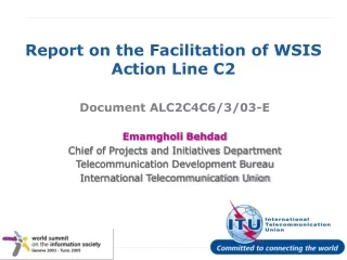 Report on the Facilitation of WSIS Action Line C2