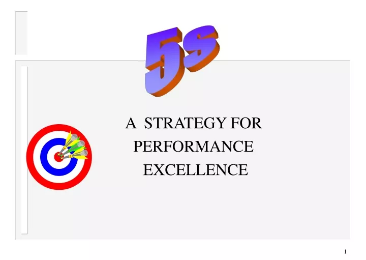 a strategy for performance excellence