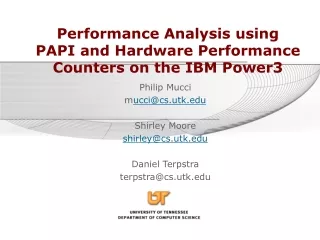 Performance Analysis using PAPI and Hardware Performance Counters on the IBM Power3