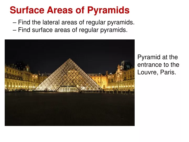 surface areas of pyramids