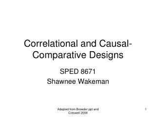 Correlational and Causal-Comparative Designs