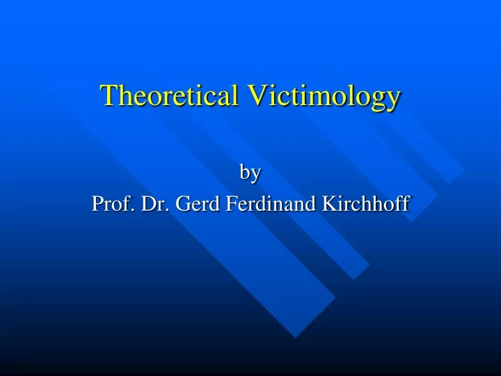 theoretical victimology