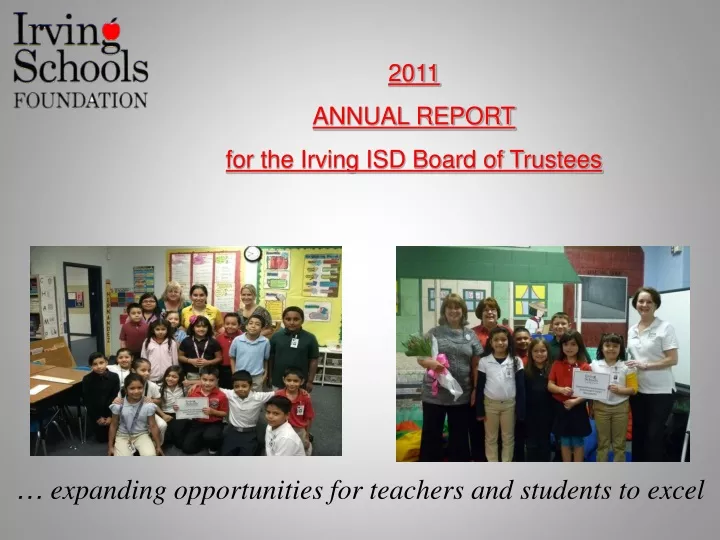 2011 annual report for the irving isd board