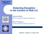 Detecting Deception in the Context of Web 2.0. - slide 1