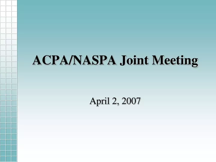 acpa naspa joint meeting