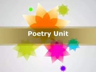 Poetry  Unit