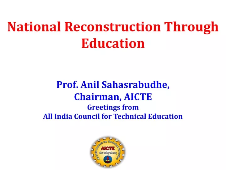 national reconstruction through education prof