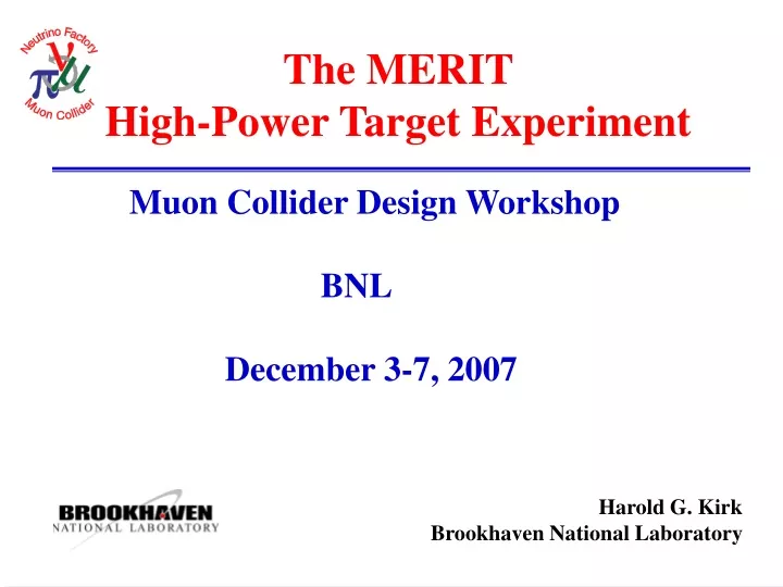 the merit high power target experiment