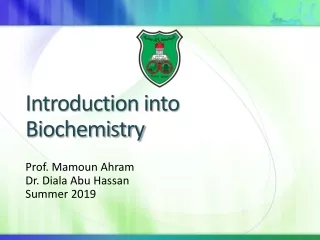 Introduction into Biochemistry