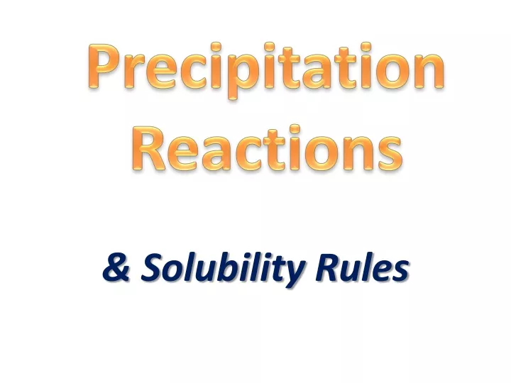 solubility rules