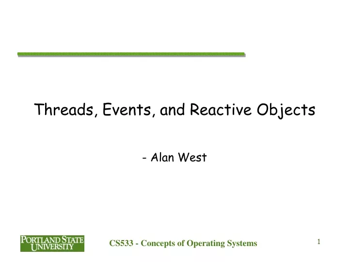 threads events and reactive objects