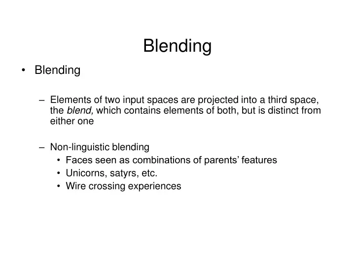 blending