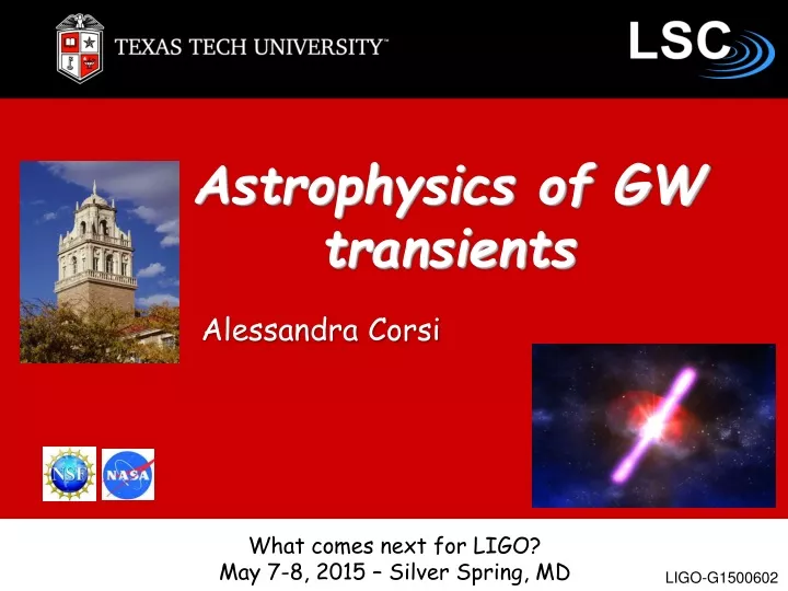astrophysics of gw transients
