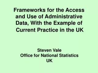 Steven Vale Office for National Statistics UK