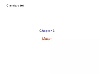 Chapter 3 Matter