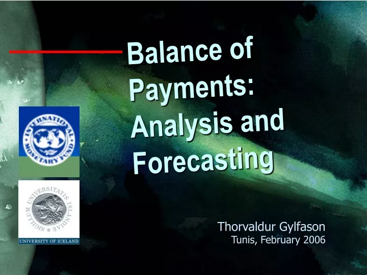 balance of payments analysis and forecasting