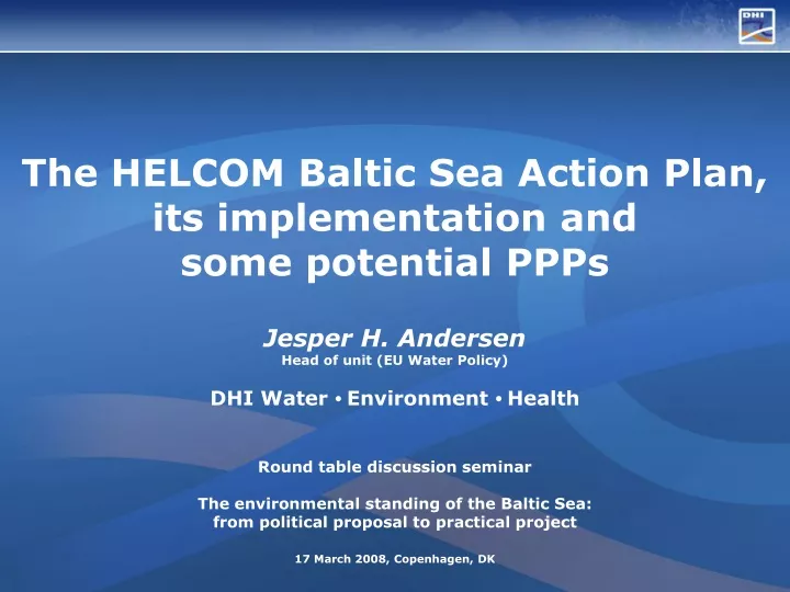 the helcom baltic sea action plan