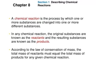 Section 1   Describing Chemical Reactions