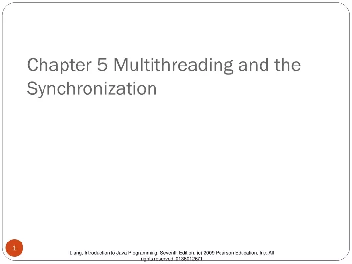 chapter 5 multithreading and the synchronization