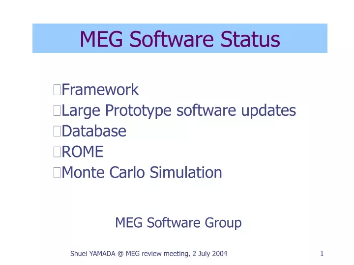 meg software status