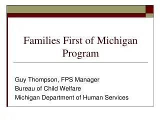 Families First of Michigan Program