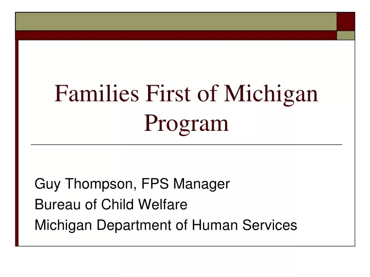 families first of michigan program