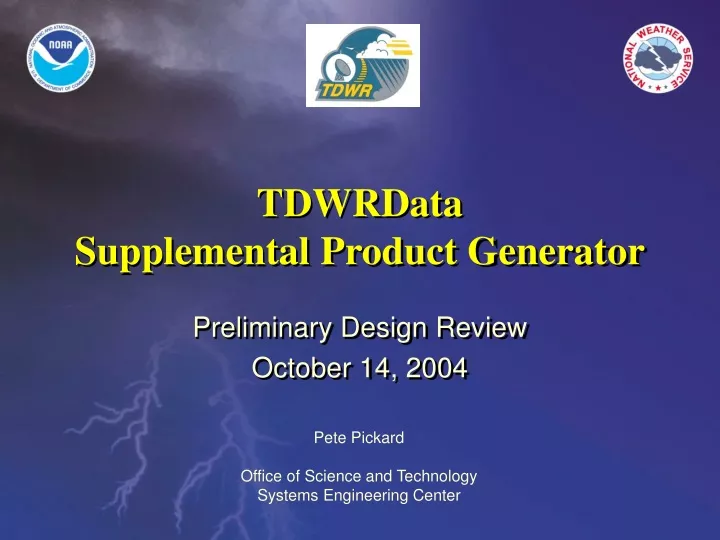 tdwrdata supplemental product generator