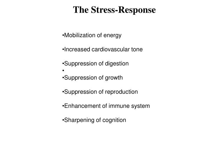 the stress response